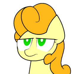 Size: 480x480 | Tagged: safe, artist:greenhoof, imported from derpibooru, carrot top, golden harvest, earth pony, pony, animated, blinking, female, gif, lidded eyes, mare, simple background, solo, transparent background, unamused, vector, white pupils