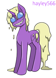 Size: 1403x1937 | Tagged: safe, artist:hayley566, imported from derpibooru, oc, oc only, oc:hay meadow, pony, undead, unicorn, zombie, fanfic:something sweet to bite, female, horn, sharp teeth, simple background, solo, teeth, transparent background, unicorn oc