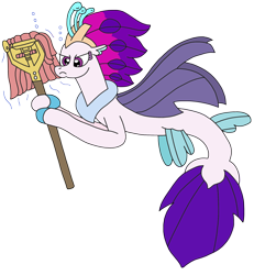 Size: 2200x2386 | Tagged: safe, artist:supahdonarudo, imported from derpibooru, queen novo, seapony (g4), series:novoember, my little pony: the movie, bubble, fluttermop, holding, mop, simple background, transparent background, underwater, water