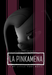 Size: 3009x4320 | Tagged: safe, artist:egr1n, imported from derpibooru, pinkie pie, earth pony, pony, 3d, angry, black background, breaking bad, el camino, female, jesse pinkman, lines, long hair, monochrome, movie poster, netflix, noir, parody, pinkamena diane pie, ponified, poster, poster parody, simple background, solo, source filmmaker, tired