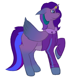 Size: 806x806 | Tagged: safe, artist:lil_vampirecj, imported from derpibooru, oc, oc only, oc:mauve, hybrid, pegasus, pony, unicorn, colored, ears back, jewelry, pegicorn, ring, simple background, smiling, solo, transparent background