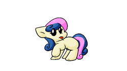 Size: 600x335 | Tagged: safe, artist:zutcha, imported from derpibooru, bon bon, sweetie drops, earth pony, pony, chibi, female, simple background, solo, tongue out, white background