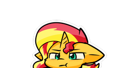 Size: 600x335 | Tagged: safe, artist:zutcha, imported from derpibooru, sunset shimmer, pony, unicorn, female, simple background, solo, transparent background