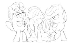 Size: 3840x2160 | Tagged: safe, artist:dtcx97, apple bloom, scootaloo, sweetie belle, earth pony, pegasus, pony, unicorn, cutie mark crusaders, sketch