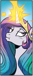 Size: 577x1334 | Tagged: safe, artist:brendahickey, idw, imported from derpibooru, princess celestia, alicorn, legends of magic, spoiler:comic, bust, female, g4, magic, solo, teenager, younger