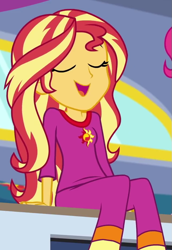 Size: 631x918 | Tagged: safe, imported from derpibooru, screencap, sunset shimmer, human, equestria girls, equestria girls series, sunset's backstage pass!, spoiler:eqg series (season 2), clothes, cropped, pajamas, solo
