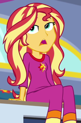 Size: 494x751 | Tagged: safe, imported from derpibooru, screencap, sunset shimmer, human, equestria girls, equestria girls series, sunset's backstage pass!, spoiler:eqg series (season 2), clothes, cropped, pajamas, solo