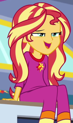 Size: 534x898 | Tagged: safe, imported from derpibooru, screencap, sunset shimmer, human, equestria girls, equestria girls series, sunset's backstage pass!, spoiler:eqg series (season 2), clothes, cropped, pajamas, solo