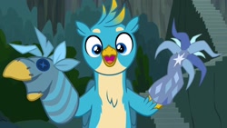 Size: 1920x1080 | Tagged: safe, imported from derpibooru, screencap, gallus, griffon, season 9, uprooted, spoiler:s09, 1080p, cute, gallabetes, looking at you, male, open mouth, solo