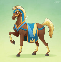 Size: 891x897 | Tagged: safe, artist:jenery, imported from derpibooru, haakim, earth pony, pony, saddle arabian, male, smiling, solo, stallion