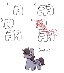 Size: 974x1096 | Tagged: safe, artist:aliceg, imported from derpibooru, pony, amogus, amogus eyes, among us, cannot unsee, cursed image, genius, how to draw, ironic tutorial, meme, suspicious, tutorial, wat, ඞ