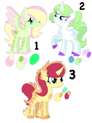 Size: 2000x2667 | Tagged: safe, artist:smileverse, imported from derpibooru, oc, oc only, dracony, hybrid, pegasus, unicorn, color palette, female, interspecies offspring, mare, offspring, parent:fluttershy, parent:rarity, parent:spike, parent:sunset shimmer, parents:flutterspike, parents:sparity, parents:sunsetspike, simple background, transparent background