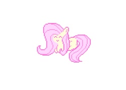 Size: 647x465 | Tagged: safe, artist:__briakitten, imported from derpibooru, fluttershy, pony, eyes closed, happy, pixel art, simple background, smiling, solo, white background