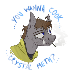 Size: 800x800 | Tagged: safe, artist:molars, imported from derpibooru, oc, pegasus, pony, blue eyes, breaking bad, bust, clothes, drugs, hoodie, jesse pinkman, meth, ponified, portrait, simple background, smoke, smoking, solo, text, transparent background