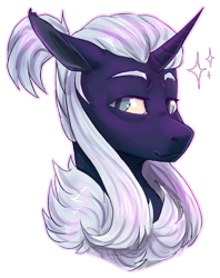 Size: 977x1233 | Tagged: safe, artist:eggoatt, imported from twibooru, oc, oc only, unnamed oc, pony, unicorn, chest fluff, eyebrows, female, image, lidded eyes, mare, png, simple background, solo, transparent background