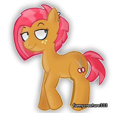 Size: 1089x1001 | Tagged: safe, artist:funnycreature333ng, imported from derpibooru, babs seed, earth pony, pony, female, older, older babs seed, outline, simple background, solo, transparent background, white outline