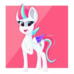 Size: 3199x3199 | Tagged: safe, artist:gaffy, imported from derpibooru, zipp storm, pegasus, pony, colored wings, female, folded wings, g5, high res, hoof on chest, looking at you, mare, open mouth, open smile, smiling, smiling at you, solo, wings