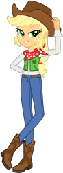 Size: 733x2000 | Tagged: safe, artist:emeraldblast63, imported from derpibooru, applejack, human, equestria girls, boots, clothes, cowboy boots, cowboy hat, cowgirl, denim, hat, jeans, pants, shoes, simple background, solo, stetson, transparent background
