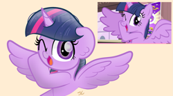 Size: 1469x809 | Tagged: safe, artist:sugarcloud12, imported from derpibooru, twilight sparkle, alicorn, pony, three's a crowd, cute, scene interpretation, solo, spoiler alert, twiabetes, twilight sparkle (alicorn)