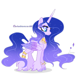 Size: 1992x1952 | Tagged: safe, artist:existencecosmos188, imported from derpibooru, oc, oc only, oc:existence, alicorn, pony, alicorn oc, ethereal mane, hoof polish, horn, peytral, simple background, smiling, solo, starry mane, transparent background, wings
