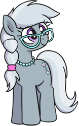 Size: 343x550 | Tagged: safe, artist:algoatall, silver spoon, earth pony, pony, female, glasses, older, older silver spoon, simple background, smiling, solo, transparent background