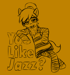 Size: 738x796 | Tagged: safe, artist:zebra, oc, oc:filly anon, animal costume, bee costume, bee movie, bipedal, clothes, costume, female, filly, looking at you, open mouth, solo