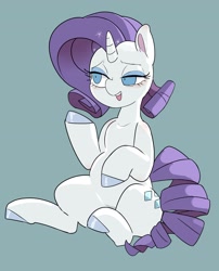 Size: 2507x3097 | Tagged: safe, artist:gakushuogawa, imported from derpibooru, rarity, pony, unicorn, chubby, female, green background, lidded eyes, mare, simple background, sitting, solo