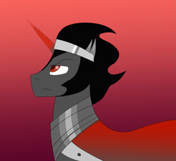 Size: 2297x2107 | Tagged: safe, artist:happyb0y95, imported from derpibooru, king sombra, pony, unicorn, gradient background, high res, horn, male, solo, stallion, the crystal empire 10th anniversary