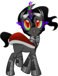 Size: 4790x6232 | Tagged: safe, artist:lincolnbrewsterfan, imported from derpibooru, king sombra, umbrum, unicorn, the crystal empire, .svg available, adorabolical, armor, black mane, black tail, boots, cape, chestplate, chibi, clothes, colored horn, colored pupils, curved horn, cute, cute face, cute little fangs, cute smile, daaaaaaaaaaaw, dark magic, ethereal mane, ethereal tail, eye mist, fangs, glowing, glowing horn, green sclera, horn, inkscape, looking at you, magic, male, movie accurate, red eyes, shoes, show moviefied, silver, simple background, slit pupils, smiling, smiling at you, smoke, solo, sombra eyes, sombra horn, sombradorable, stallion, svg, tail, the crystal empire 10th anniversary, transparent background, trotting, vector