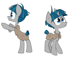 Size: 1280x972 | Tagged: safe, artist:heyerika, artist:weatherponies, imported from derpibooru, stygian, pony, unicorn, cloak, clothes, colt, cute, foal, male, rearing, simple background, solo, stygianbetes, white background, younger