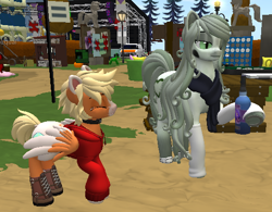 Size: 530x413 | Tagged: safe, imported from derpibooru, oc, oc only, kelpie, pegasus, 3d, alcohol, boots, clothes, collar, dancing, female, horseshoes, male, mare, open pony, scarf, second life, shoes, stallion