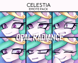 Size: 2773x2250 | Tagged: safe, artist:opal_radiance, imported from derpibooru, princess celestia, alicorn, pony, emotes, ko-fi, princess, solo