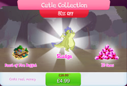 Size: 1272x856 | Tagged: safe, imported from derpibooru, dragon, bundle, bush, claws, costs real money, english, folded wings, gameloft, gem, male, numbers, official, sale, sludge (g4), solo, solo focus, text, tree, wings