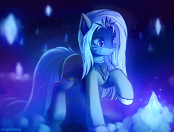 Size: 1420x1080 | Tagged: safe, artist:adagiostring, imported from derpibooru, oc, oc only, earth pony, pony, commission, crystal, cute, female, long mane, solo