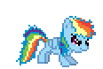 Size: 116x78 | Tagged: safe, imported from derpibooru, rainbow dash, pegasus, pony, angry, animated, flying, leaping, loop, simple background, transparent background