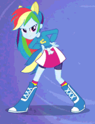 Size: 235x308 | Tagged: safe, edit, edited screencap, imported from derpibooru, screencap, rainbow dash, human, equestria girls, equestria girls (movie), angry, animated, loop, reversed, wondercolts