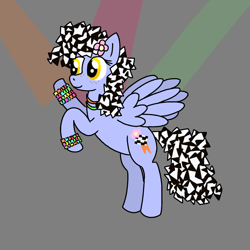 Size: 1000x1000 | Tagged: safe, artist:shuffle, oc, oc only, oc:checkerbloom, pegasus, pony, dancing, female, mare, pegasus oc, secret santa, side view, solo, wings