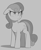 Size: 700x850 | Tagged: safe, artist:thebatfang, bon bon, sweetie drops, earth pony, pony, female, frown, glare, gray background, mare, monochrome, pinned ears, simple background, solo, standing