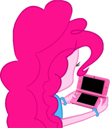 Size: 481x563 | Tagged: safe, artist:dustinwatsongkx, imported from derpibooru, pinkie pie, human, equestria girls, 3ds, facing away, simple background, solo, transparent background