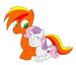 Size: 3504x3013 | Tagged: safe, artist:eagc7, imported from derpibooru, sweetie belle, oc, oc:asteroid angus, pony, unicorn, female, filly, foal, magic, male, patreon, patreon reward, simple background, stallion, transparent background