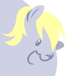 Size: 429x455 | Tagged: safe, artist:paperbagpony, imported from derpibooru, derpy hooves, dot eyes, simple background, smiling, white background