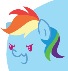 Size: 387x406 | Tagged: safe, artist:paperbagpony, imported from derpibooru, rainbow dash, dot eyes, simple background, white background