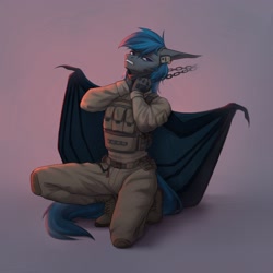 Size: 2560x2560 | Tagged: safe, artist:inarimayer, imported from derpibooru, oc, oc only, oc:nocturne star, anthro, bat pony, plantigrade anthro, bat pony oc, solo