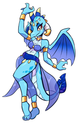 Size: 1348x2095 | Tagged: safe, artist:jamoart, edit, imported from derpibooru, princess ember, anthro, dragon, plantigrade anthro, anklet, armlet, belly button, belly dancer, belly dancer outfit, bracelet, breasts, busty princess ember, clothes, dragoness, eyelashes, female, horn, horn jewelry, jewelry, lizard breasts, looking at you, midriff, one eye closed, simple background, solo, transparent background, wings, wink