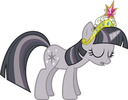 Size: 3500x2744 | Tagged: safe, artist:starryshineviolet, imported from derpibooru, twilight sparkle, pony, unicorn, the return of harmony, big crown thingy, depressed, discorded, discorded twilight, element of magic, female, g4, high res, jewelry, mare, open mouth, regalia, sad, simple background, solo, transparent background, unicorn twilight, vector