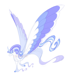 Size: 4900x4900 | Tagged: safe, artist:gigason, imported from derpibooru, oc, oc only, oc:wind chime, hybrid, windigo, absurd resolution, cloven hooves, colored wings, female, interspecies offspring, multicolored wings, obtrusive watermark, offspring, parent:twilight sparkle, parent:windigo, simple background, solo, transparent background, watermark, wings