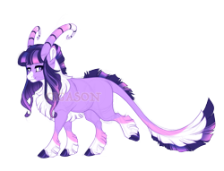 Size: 3800x2900 | Tagged: safe, artist:gigason, imported from derpibooru, oc, oc only, oc:tranquil, hybrid, cloven hooves, magical lesbian spawn, obtrusive watermark, offspring, parent:bori the reindeer, parent:twilight sparkle, simple background, solo, transparent background, watermark