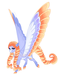 Size: 3300x4000 | Tagged: safe, artist:gigason, imported from derpibooru, oc, oc only, oc:fire sky, pegasus, pony, colored wings, female, magical lesbian spawn, mare, multicolored wings, obtrusive watermark, offspring, parent:amber laurel, parent:rainbow dash, simple background, solo, transparent background, watermark, wings