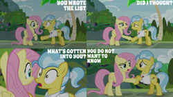 Size: 4400x2475 | Tagged: safe, edit, edited screencap, editor:quoterific, imported from derpibooru, screencap, angel bunny, doctor fauna, fluttershy, she talks to angel, body swap