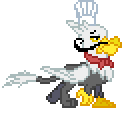 Size: 122x116 | Tagged: safe, artist:botchan-mlp, imported from twibooru, gustave le grande, griffon, animated, chef's hat, cute, desktop ponies, facial hair, gif, hat, image, male, pixel art, simple background, solo, sprite, transparent, transparent background, walk cycle, walking